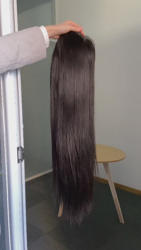 Raw Dark Brown 13x4 Double Drawn Wig